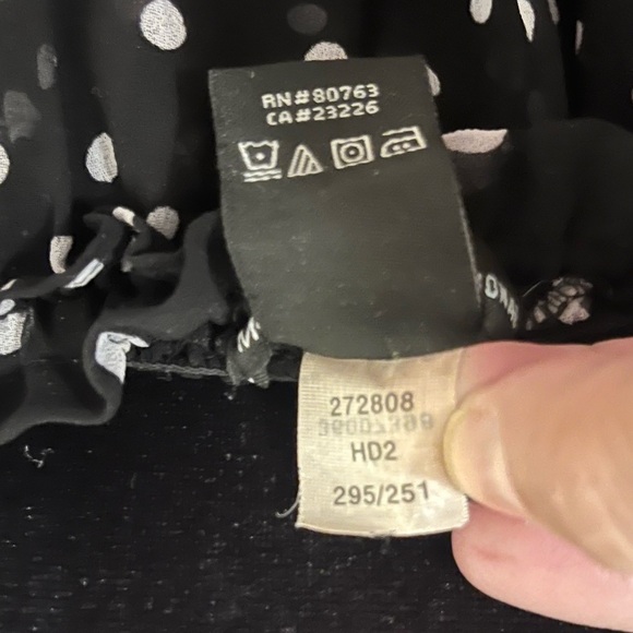 Moda International Black White Polka Dot Off Shoulder Ruffle Maxi Dress M - Picture 9 of 11